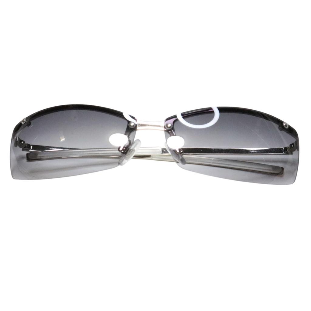 [Berkuto] Silver x Smoke Half Sunglasses, Eyeglasses, Fashion Glasses, Fashion Glasses, Men's, Women's, Round, Square, Transparent, Tinted, Small,