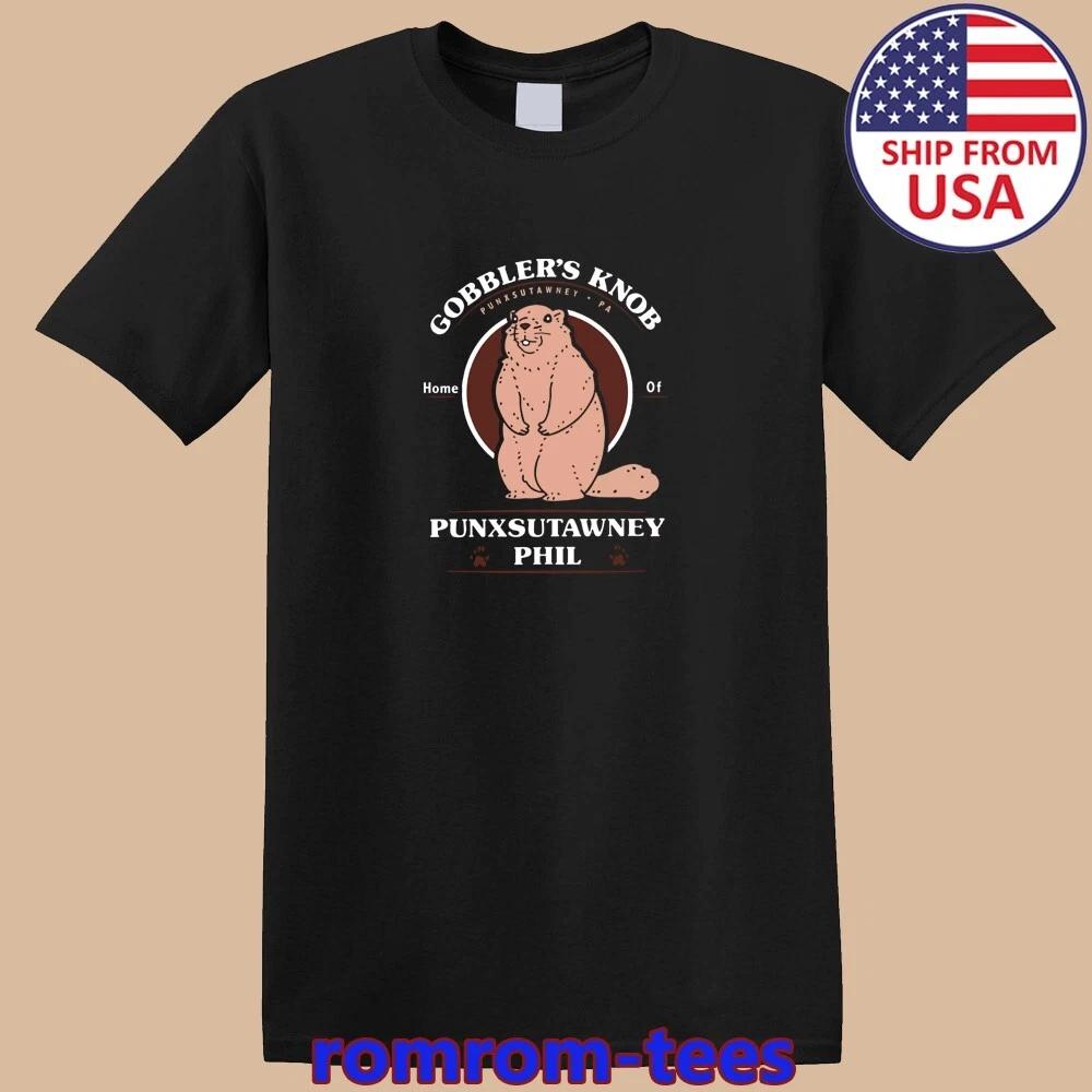 Groundhog Day Gobbler s Knob Punxsutawney Phil Black Size S-5XL S
