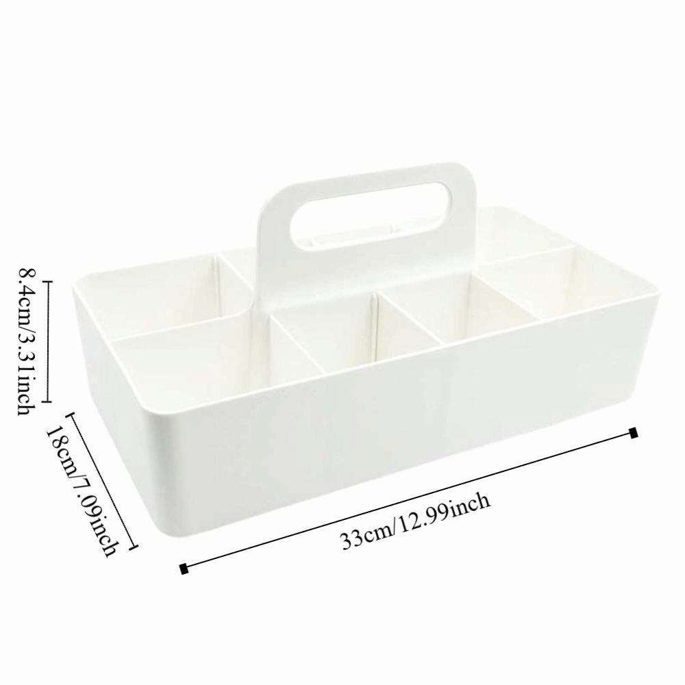 Plastic Portable Storage Organizer Segmented Space Saving Handle Sectional Tray Container Storage Basket Pen Holder