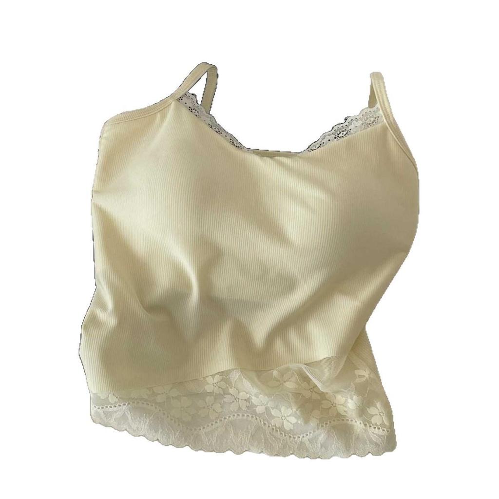 Spring-Summer Lace Trim Off-Shoulder Slim-Fit Camisole Lingerie for Women