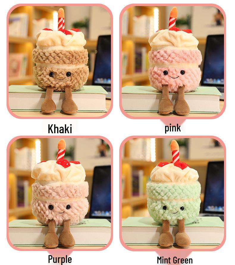 Illuminated Musical Birthday Cake Doll Plush Toy Gift for Girls