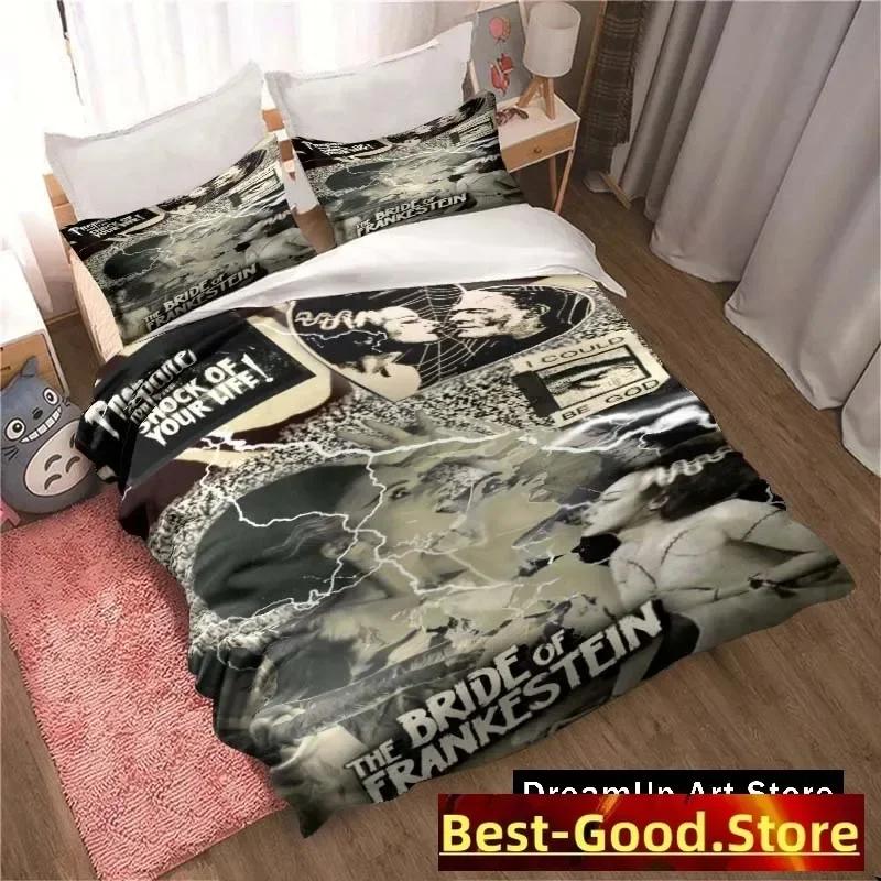 B-Bride of Frankenstein Bedding Set Printed Bed Set With Pillowcase Bed Duvet Cover Soft Single Double Queen Super King Size