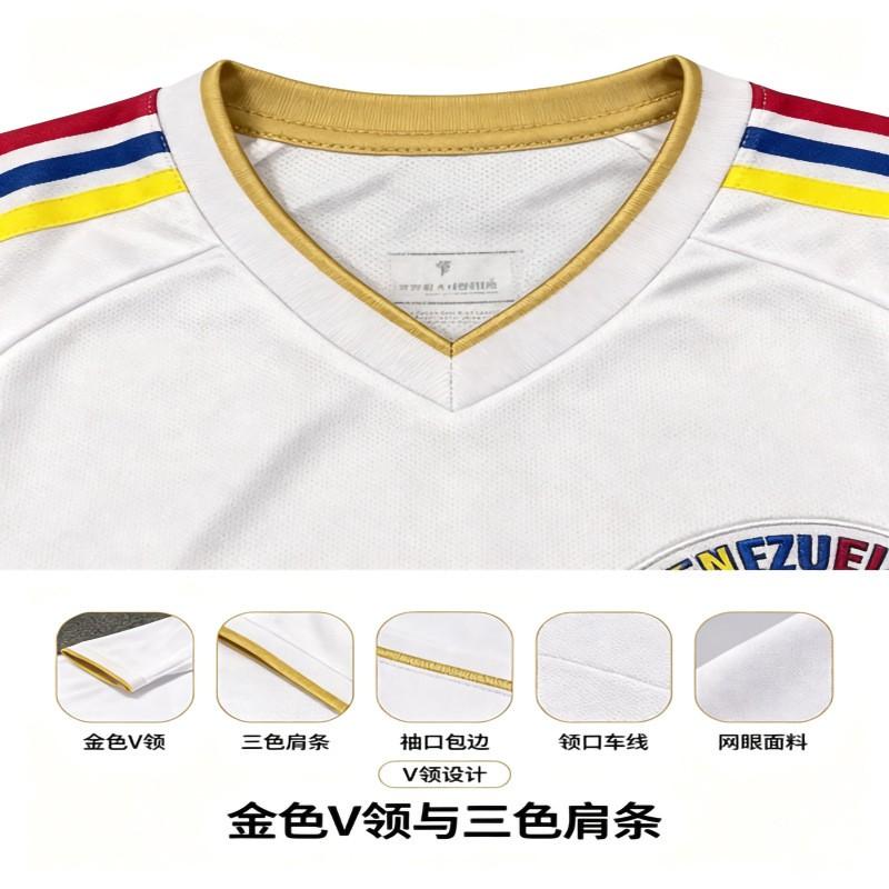 Vintage Venezuela Away Football Jersey Short Sleeve Soccer Training Shirt Men Women