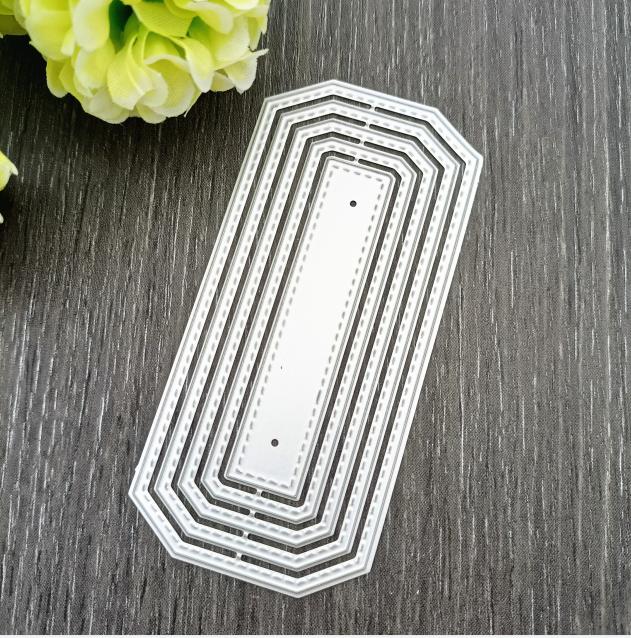 2pcs Pierced Frame Cut Dies Scrapbooking Steel Cutting Dies Stencils Embossing DIY Card Photo Album Template Metal Craft