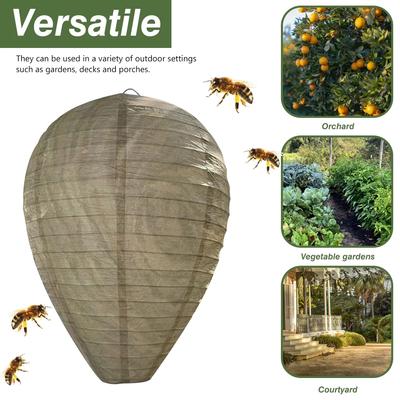 5/10 Stück Outdoor Hängende Wespen-Nest-Attrappe Wasserdichte Fake-Wespen-Nest-Attrappe Nest-Dekor Plastik-Insekten Papier-Abwehr Bienenstock-Laterne