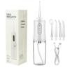 Oral Irrigator Portable Dental Water Flosser USB Rechargeable Water Jet Floss Tooth Pick 4 Jet Tip 220ml 3 Modes IPX7 1400rpm