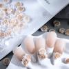 3 Packs 30 Gradient Carved Rose Nail Accessories, Dragon Sand, Gemstones, Rose Flowers with Steel Beads and Pearls, Nail Accessories