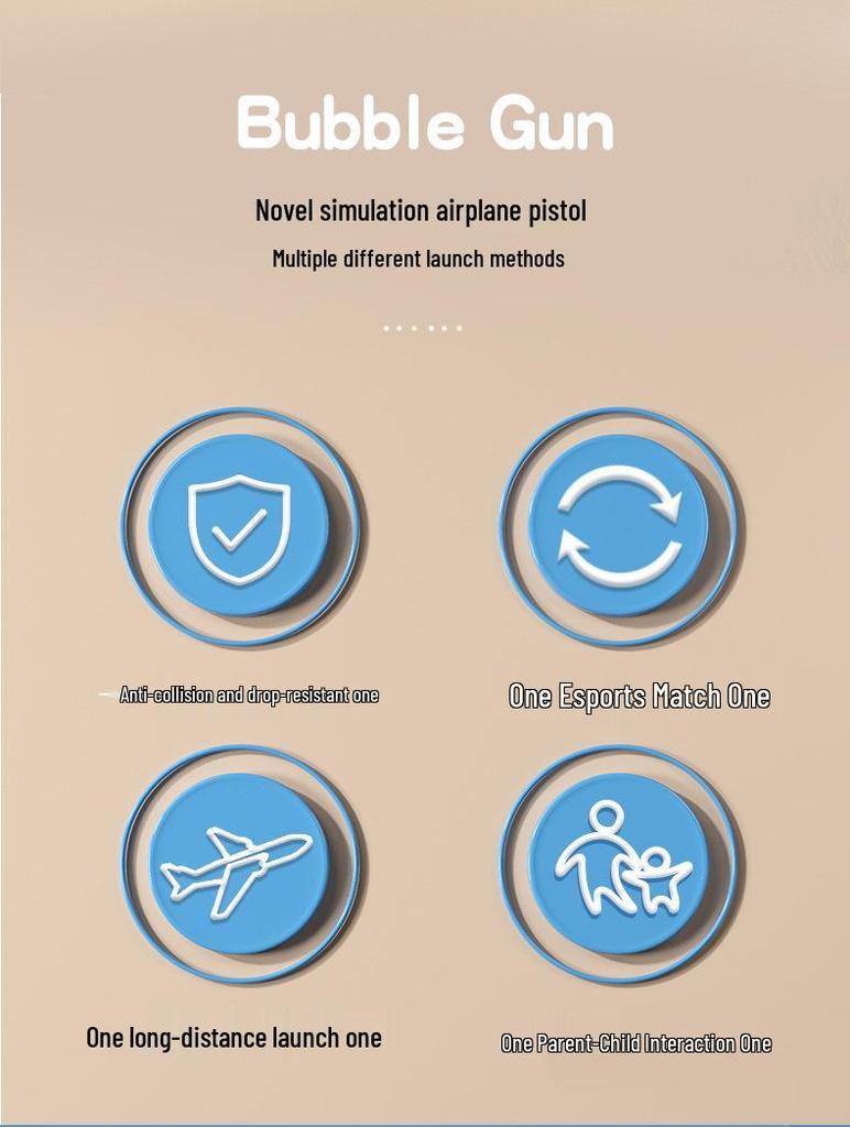 Cross-border Children's Foam Airplane Launcher Toy Gun: One-Key Launch, Hand-Thrown Flying Kite Ejector.