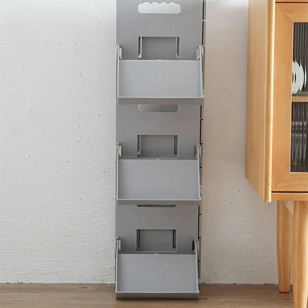 Vertical Shoe Rack No Drill Foldable Shoes Organizer for Entryway Bathroom Slippers Storage Shelf