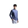 Anta Plain Stand Collar Long Sleeve T-Shirt Men Tops Muse-Blue 952437401-2