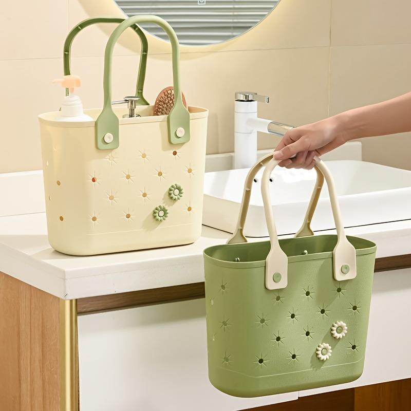 Waterproof Mesh Beach Shower Caddy, Portable Drainable Storage Basket