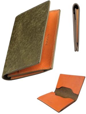 Fabrizio Business Card Holder for Men and Women, Premium Italian Leather, Slim, Stylish, Large Capacity, Genuine Leather (Oliva)