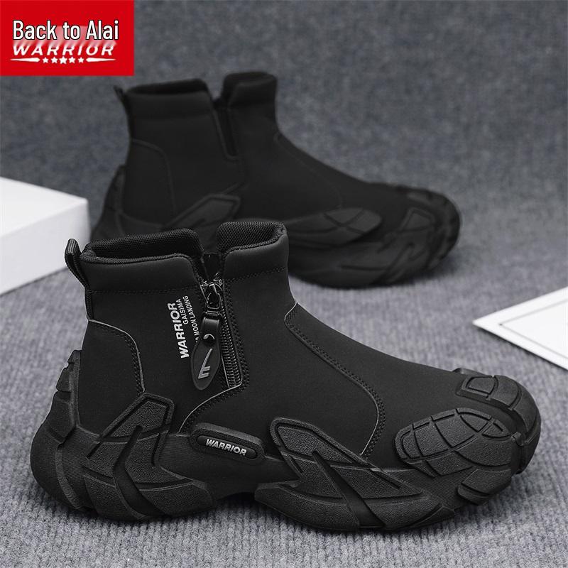 Huili 2025 Round-Toe Zipper Martin Boots, Thick Sole, Casual Men s Autumn Footwear 41