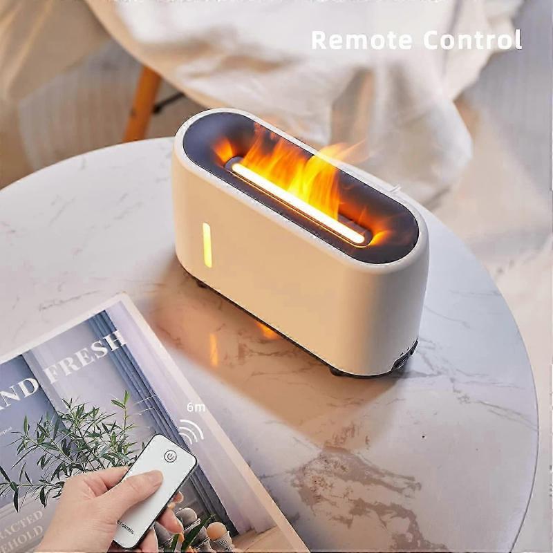 Flame Aromatherapy Diffuser, 240ml, Wood Grain, Large Room Essential Oil Machine