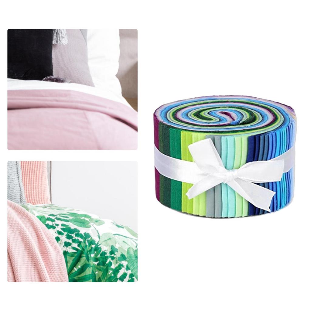 36 Stück Jelly Roll Stoff, Aufgerollter Baumwollstoff Quilting Streifen, Patchwork Bastel Baumwoll Quilting Stoff