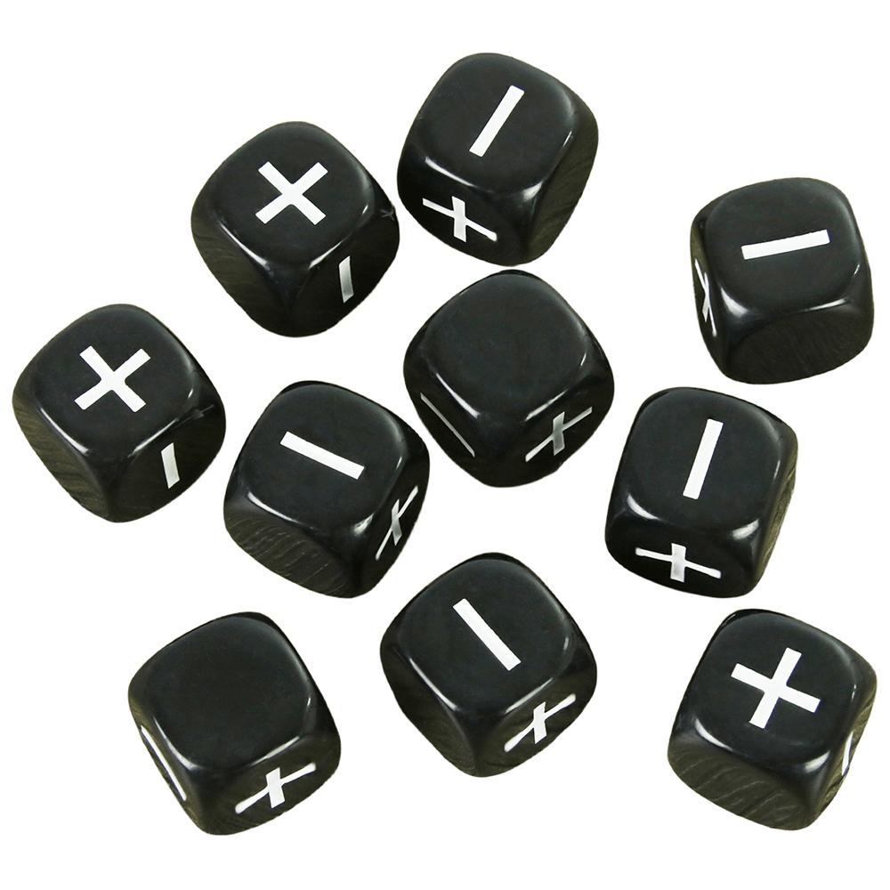 

Игральные кости Fate, непрозрачные, черные, белые, 10 шт., 16 мм, для аксессуаров для настольных игр