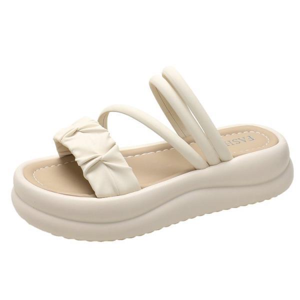 Fashion Female Shoes House Slippers Platform Low Peep Toe Luxury Slides Rubber Flip Flops Lady Big Size 2025 Designer Hawaiian Girl Soft