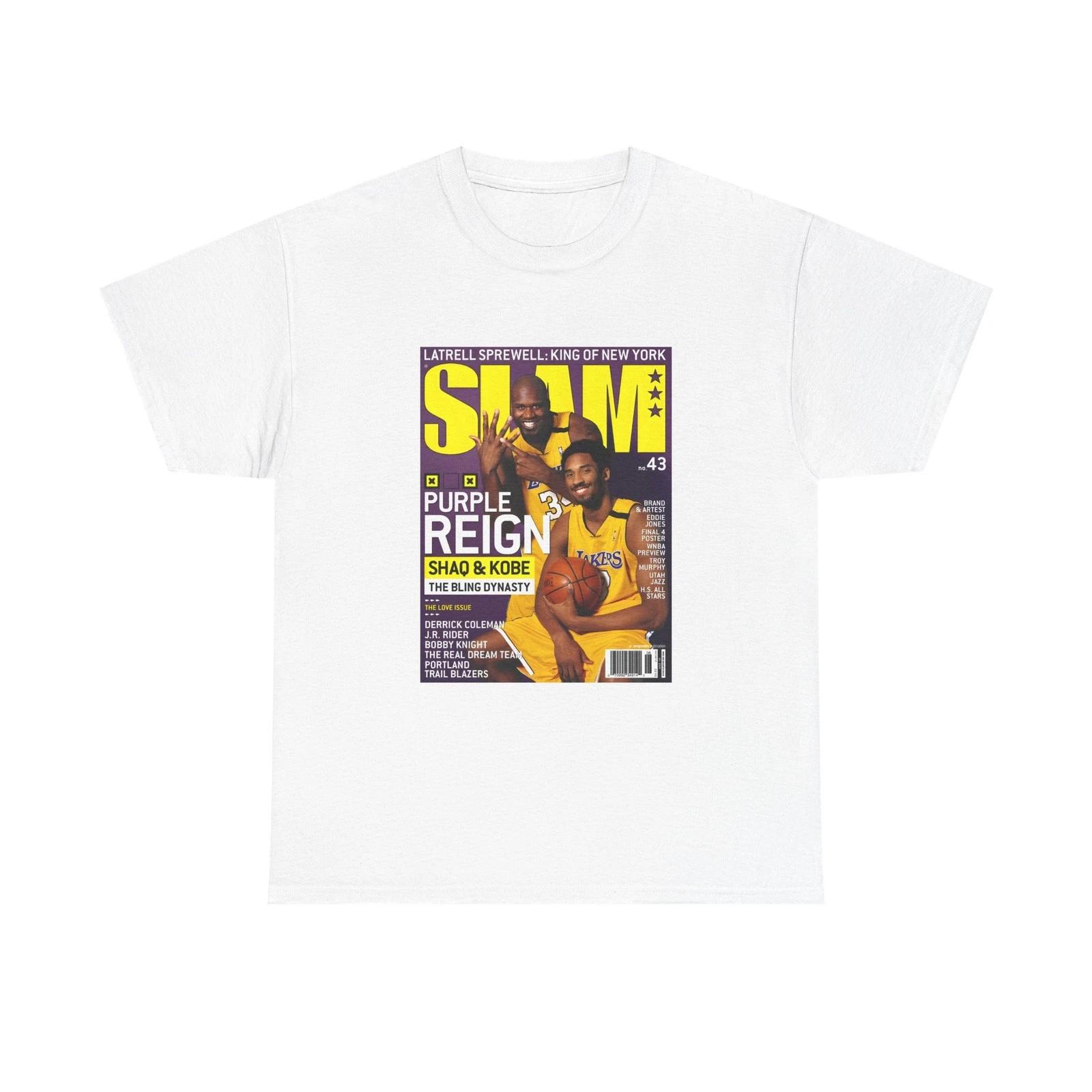 Shaq and Kobe Lakers NBA Slam Magazine Cover T-Shirt, Retro Vintage NBA Shirt M