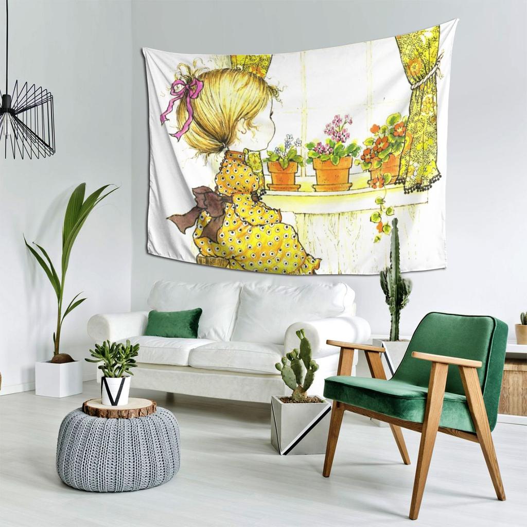 Sarah Kay Swing Girl Tapestry Decor Art Aesthetic Tapestries for Living Room Bedroom Home Wall Cloth Wall Hanging