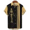 Tendenza Estiva Stampa Floreale Teschio Camicie da Uomo Top Manica Corta Hawaiano Streetwear alla Moda Abbigliamento Casual da Esterno per Uomo e Donna Camicetta