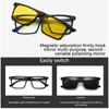 6 In 1 Polarized Sunglasses Men Women Magnetic Clip On Glasses  Optical Prescription Eyeglass Frames Magnet Clips