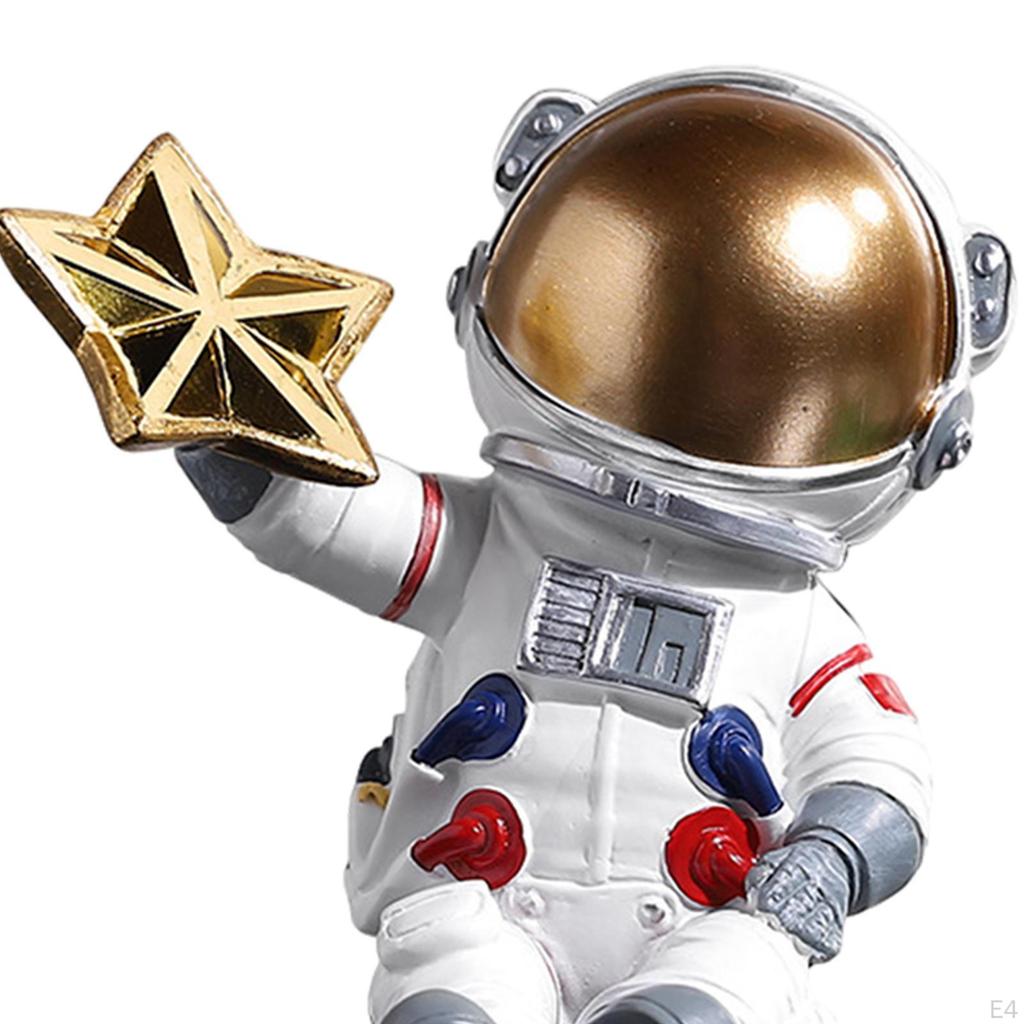 Astronaut Figurine Resin Moon Spaceman Model Ornament Car Interior Figure for Parties Cake