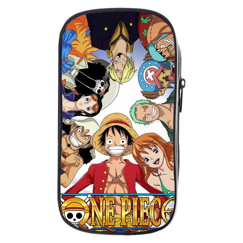 One Piece Luffy Anime Printed Student Single Layer Stationery Storage Pencil Bag For Boys And Girls