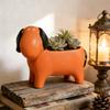 Cute Little Dog Flowerpot Green Potted Plants Vase Container Home Courtyard Garden Decoration Resin Handicrafts Ornament Gift