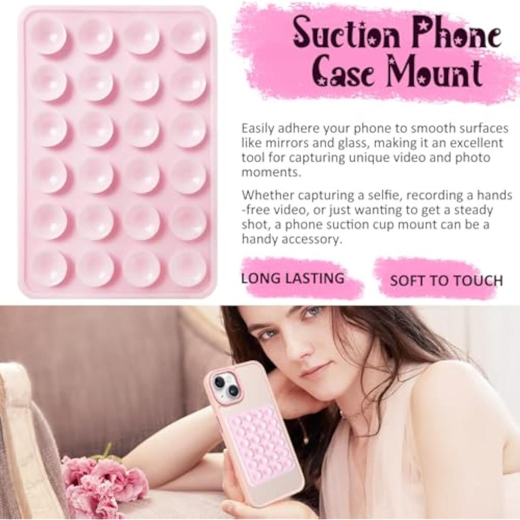 2-pakning Silikon Sugekopp Telefonfeste, Sklisikkert Klebrig Telefongrep for Mobiltelefon for Sterkt Grep Holder for Selfies og Videoer