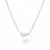 Minimal Pearl Necklace, Sterling Silver Necklace, Anniversary Gift, Necklace for Her, Chain Necklace