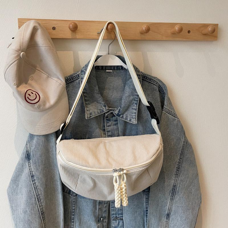 Corduroy Chest Bag Women's Underarm Bag Shoulder Bag Commuter Crossbody Bag
