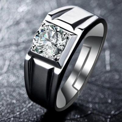 Ring Herren dominanter offener Ring Mikro-Pavé Diamant Zirkon vielseitiger Partnerring Business Hochzeit Herrenring