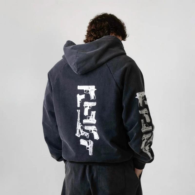 European and American Y2K Street Trendy Printed Long Sleeve Hoodie Retro Coat