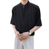 Men's Casual Summer Stand Collar Ice Silk Shirt Suit - Chinese Inspired Design
