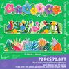 Sabary 71 ft Tropical Bulletin Board Borders Trim Summer Borders Hawaiian Luau Flower Flamingo Classroom Decor for Back to School Wall Classroom