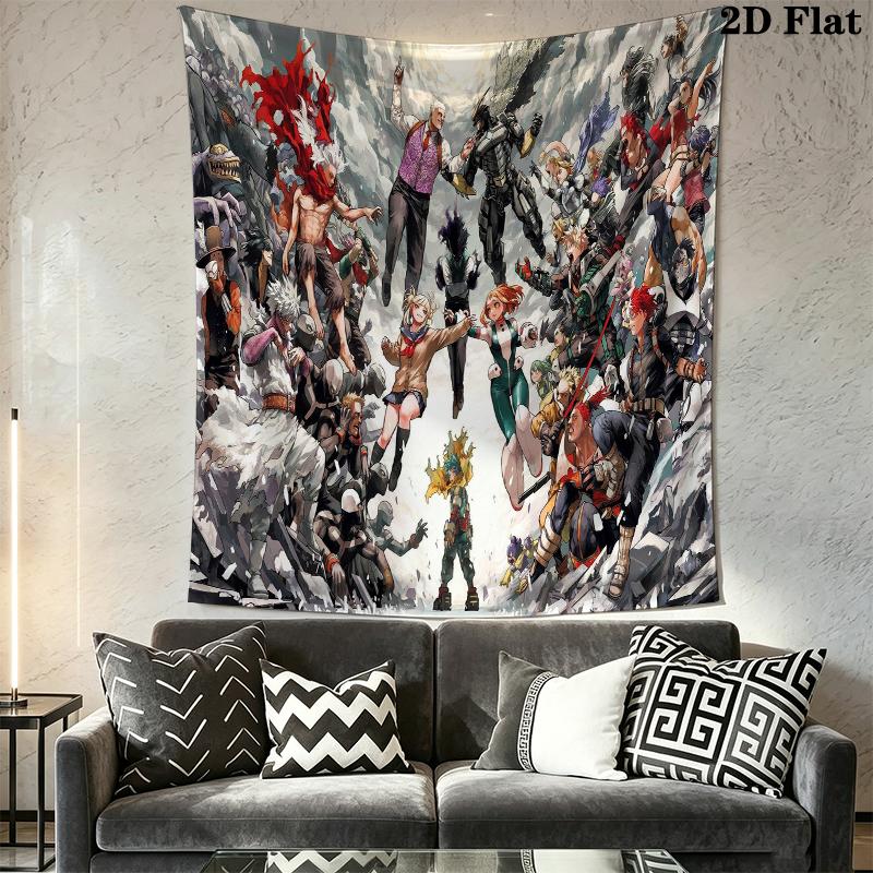 My Hero Academia Wall Tapestry Aesthetic Wall Hanging Printed Fabric Blanket Decorative Tapestries for Bedroom Living Room Home Decor