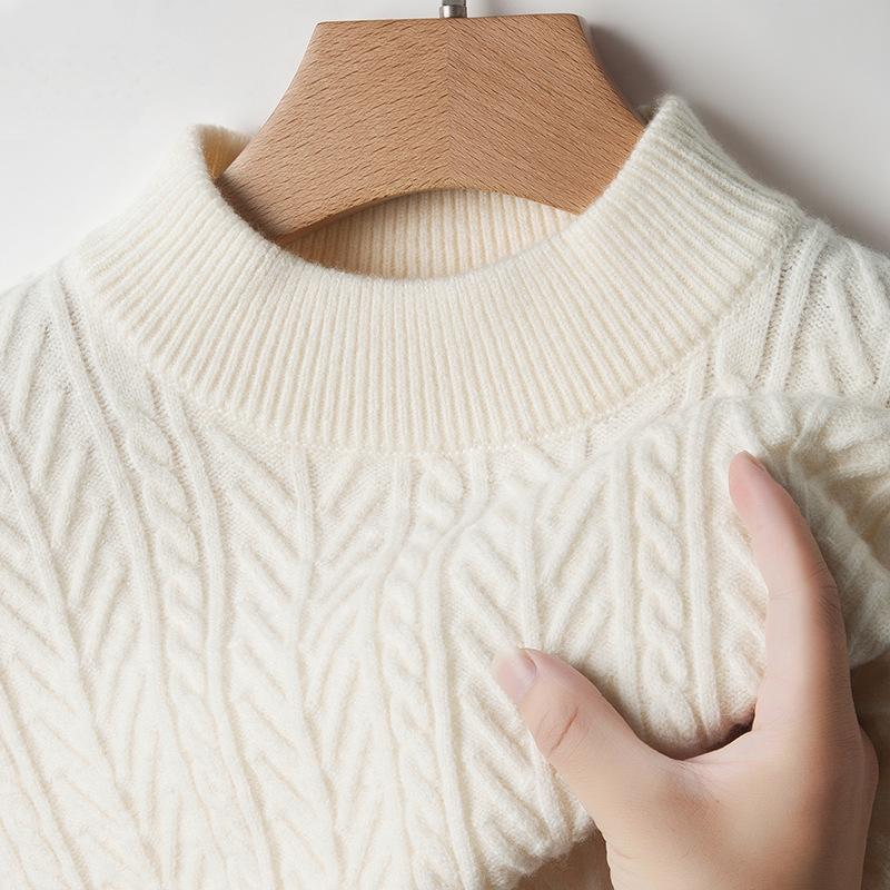 Men's Elastic Autumn and Winter Slim-fitting Thickened Sweater Turtleneck Knitted Sweater