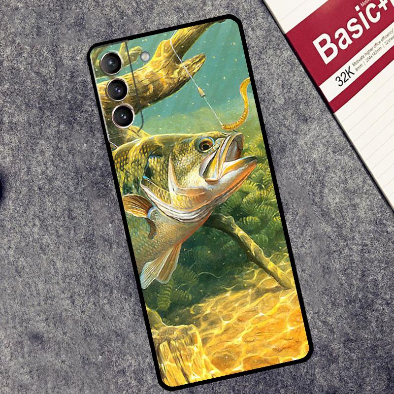 Bass Fishing Case For Samsung Galaxy S25 S26 Ultra S20 S21 S22 S23 S10 Plus S25 FE S24 Ultra Cover Coque