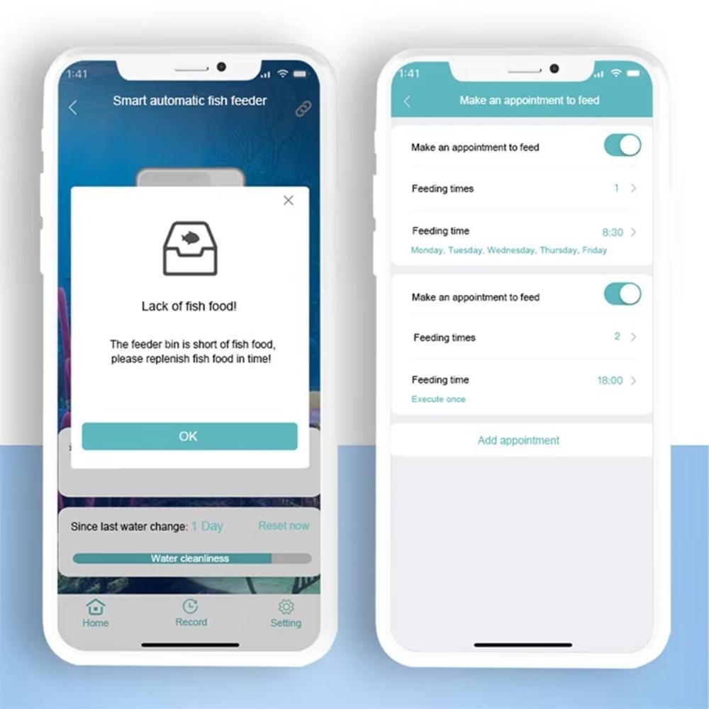 100ML Large Capacity Fish Feeder WiFi Smart Feeder Aquarium Timing Feeder  Fish Tank Accessories