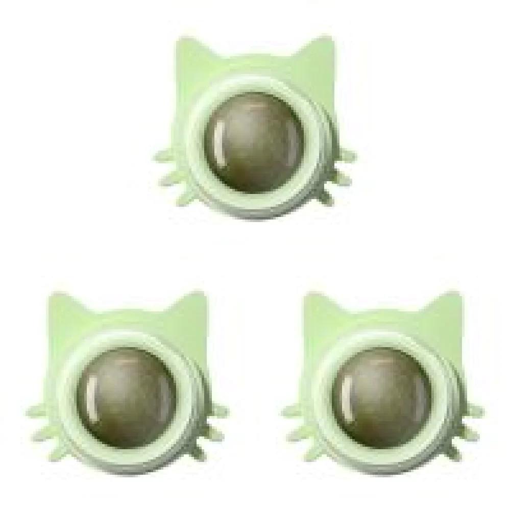 1-5PCS Catnip Wall Toy Ball Rotatable Kitten Lickable Chew Toys Teeth Cleaning Cat Bite Toy For Indoor Cat Kitten Pet Supplies