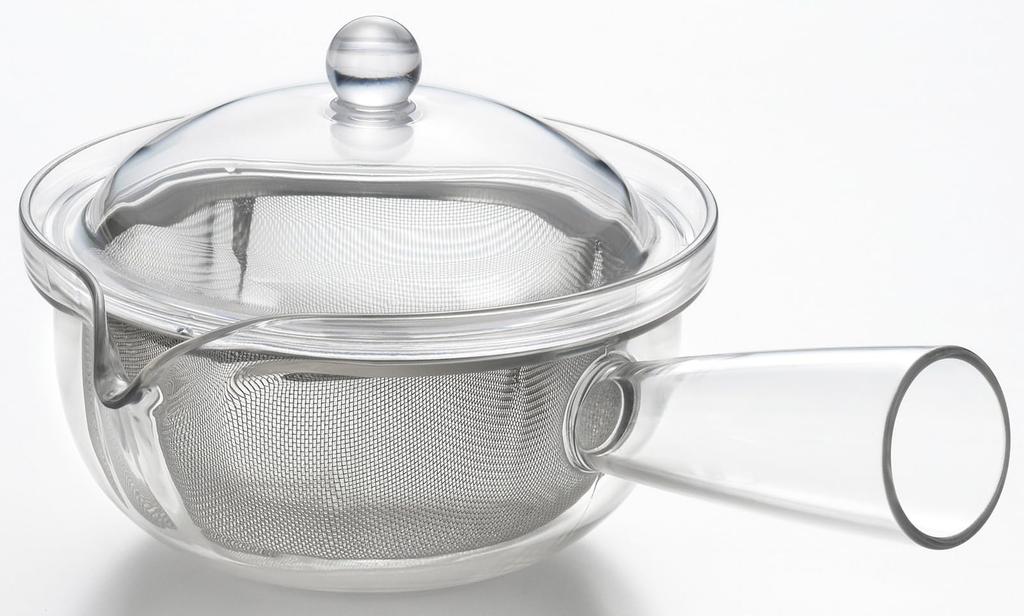 Akebono Sangyo Stainless Steel Mesh Made in Horizontal Transparent Design for Easy Tea Easy to Stainless Steel Clear Teapot 260ml Teapot, Kyusu-style,