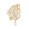 Premium Temperament Elegant Butterfly Brooch Female Natural Mother Shell Pearl High-end Corsage Pin Coat Jacket Accessories