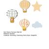 5 Pcs Wooden Star Cloud Hot Air Balloon Nursery Decor Boho Style Cartoon Animals Hot Air Balloon Wall Art for Kids Bedroom Classroom Playroom