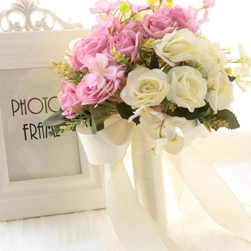 Korean Style Bridal Bouquet for Weddings - Artificial Flower Ball for Bridesmaids & Photo Props