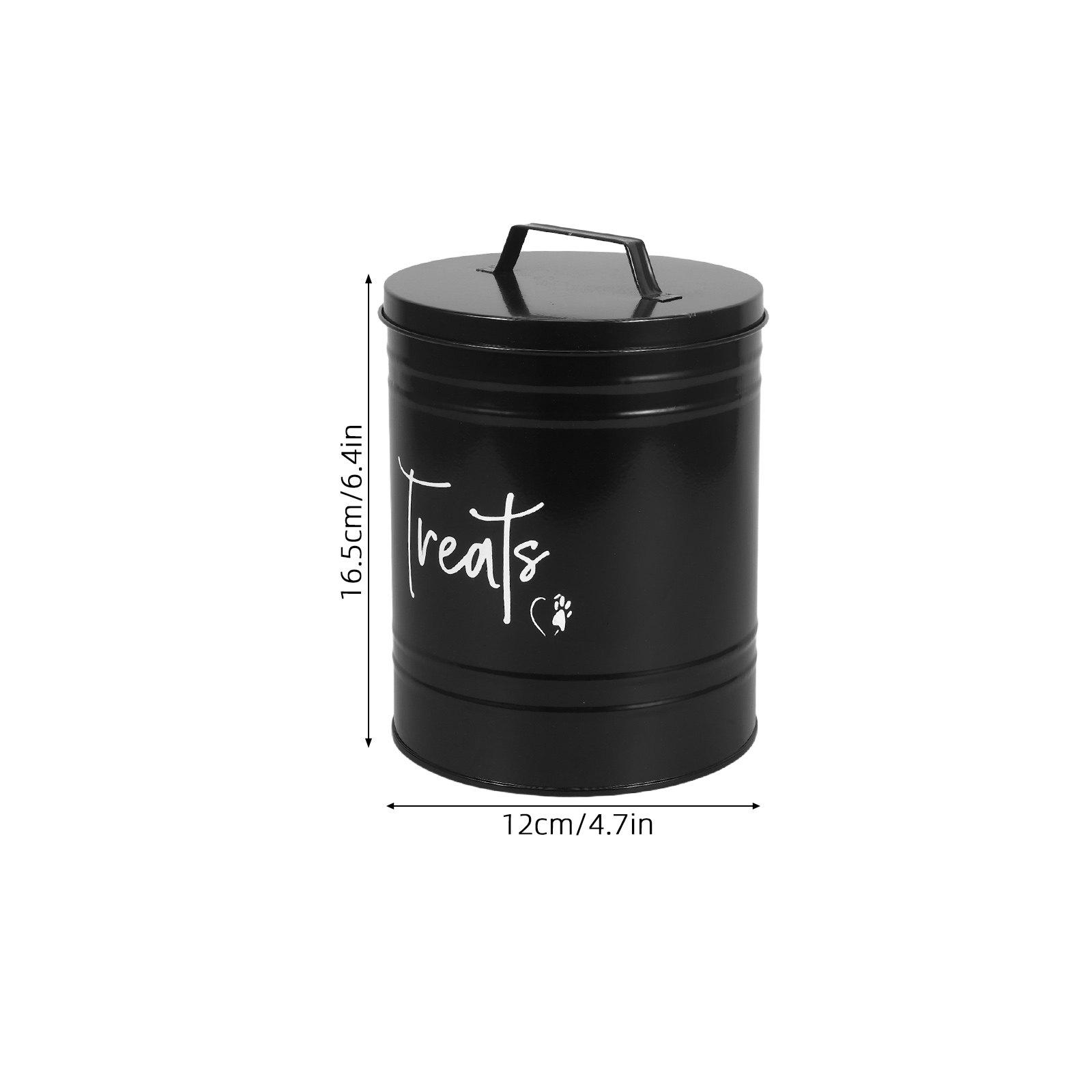 

Metal Dog Food Storage Container Airtight Pet Treat Canister for Dry Kibble Snacks Cat Food Countertop Organizer Bin Freshness чорний