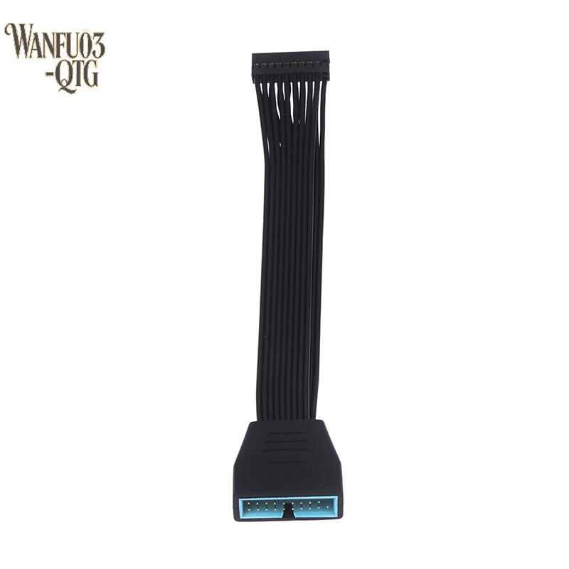 Hot Sale Small Mini USB 3.0 19/20 Pin Internal Extension Header Adapter Cable Black Flat Wire Cable for Motherboard 5.9inch/15cm