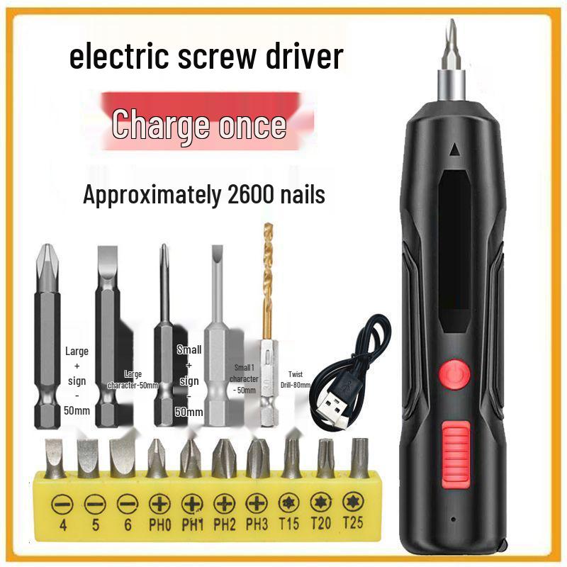 Rechargeable Mini Electric Screwdriver and Drill Tool Set for Household Use