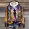 Women's Casual Long Sleeve Halloween Print Hoodie Pullover Sweatshirt
