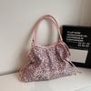 Women's Shoulder Bag Fashion Sweet Polka Dot Handbag Korean Casual Versatile Leopard Print Brown Frosted Tote Bags