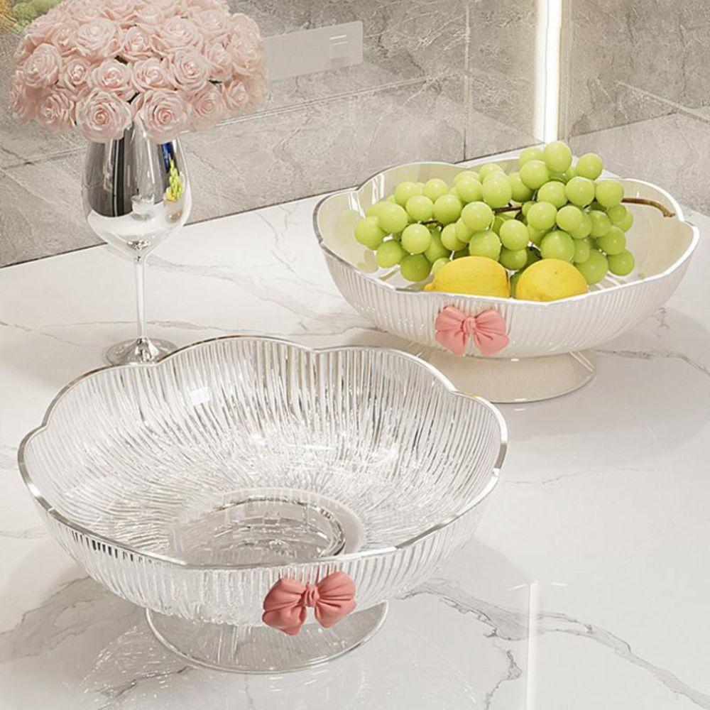 Plastic Footed Candy Platter Multifunctional Fruit Bowl Snack Placement Platter  Home Living Room